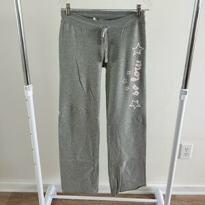 Women's Gray Joggers with Pink Star Accents